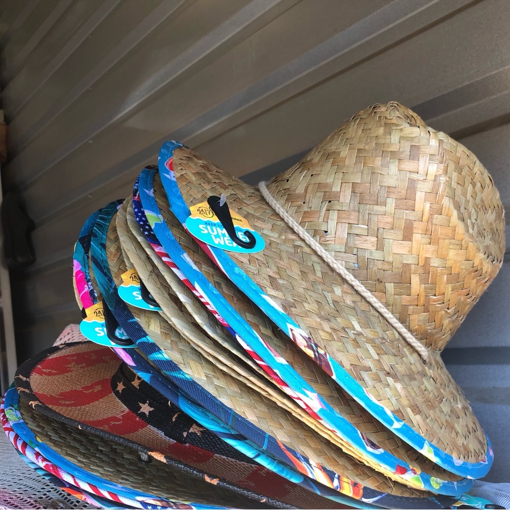 24/7 Life NWT’s Straw Patriotic Flag Straw Beach Hats